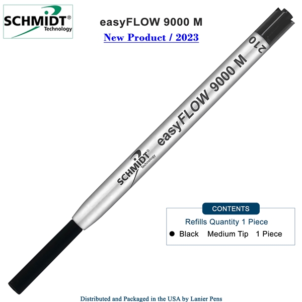 Imprinted Schmidt easyFLOW9000 Ballpoint Refill- Black Ink, Medium Tip 1.0mm - Pack of 1 by Lanier Pens, Wood N Dreams, wndpens