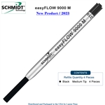 Imprinted Schmidt easyFLOW9000 Ballpoint Refill- Black Ink, Medium Tip 1.0mm - Pack of 4 by Lanier Pens, Wood N Dreams, wndpens
