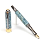 Art Deco Fountain Pen - Blue Box Elder by Lanier Pens, lanierpens, lanierpens.com, wndpens, WOOD N DREAMS, Pensbylanier