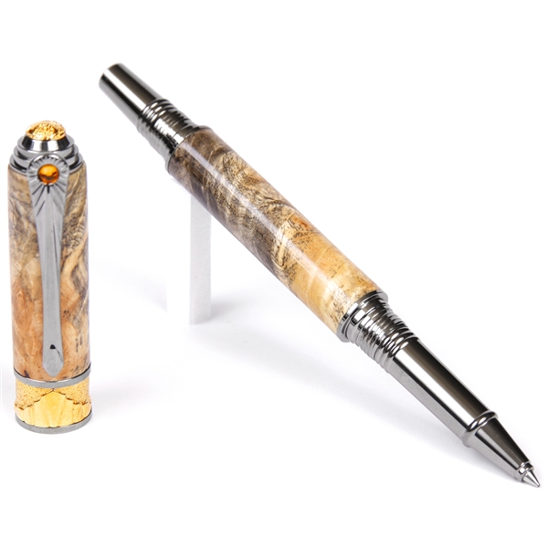 Art Deco Fountain Pen - Buckeye Burl by Lanier Pens, lanierpens, lanierpens.com, wndpens, WOOD N DREAMS, Pensbylanier