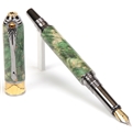 Art Deco Fountain Pen - Green Maple Burl by Lanier Pens, lanierpens, lanierpens.com, wndpens, WOOD N DREAMS, Pensbylanier