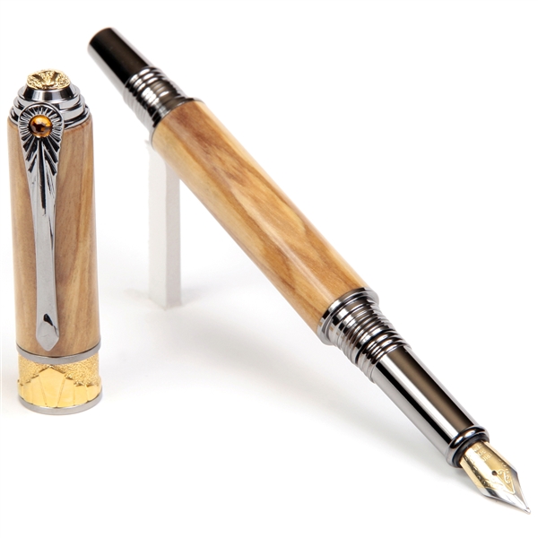 Art Deco Fountain Pen - Olivewood by Lanier Pens, lanierpens, lanierpens.com, wndpens, WOOD N DREAMS, Pensbylanier