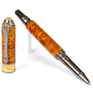 Art Deco Rollerball Pen - Yellow Box Elder by Lanier Pens, lanierpens, lanierpens.com, wndpens, WOOD N DREAMS, Pensbylanier