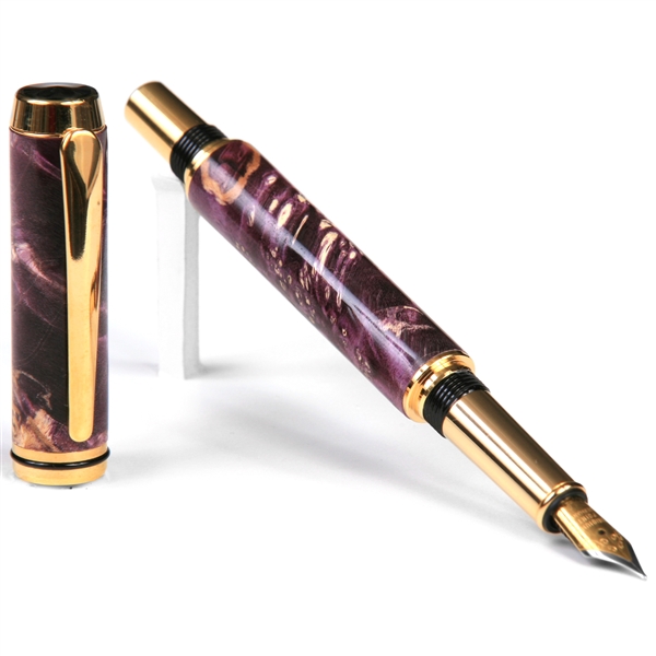 Baron Fountain Pen - Purple Box Elder Burl by Lanier Pens, lanierpens, lanierpens.com, wndpens, WOOD N DREAMS, Pensbylanier