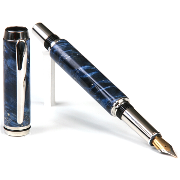 Baron Fountain Pen - Blue Box Elder Burl by Lanier Pens, lanierpens, lanierpens.com, wndpens, WOOD N DREAMS, Pensbylanier