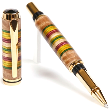 Baron Rollerball Pen - Maple with Colored Inlays by Lanier Pens, lanierpens, lanierpens.com, wndpens, WOOD N DREAMS, Pensbylanier