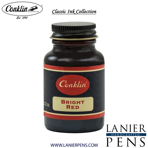 Conklin Bright Red Ink Bottle 60ml by Lanier Pens, lanierpens, lanierpens.com, wndpens, WOOD N DREAMS, Pensbylanier