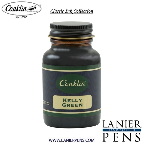 Conklin Kelly Green Ink Bottle 60ml by Lanier Pens, lanierpens, lanierpens.com, wndpens, WOOD N DREAMS, Pensbylanier