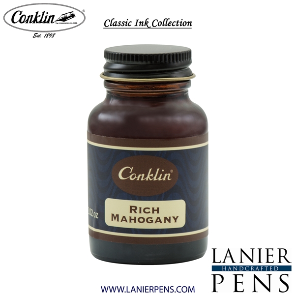 Conklin Rich Mahogany Ink Bottle 60ml by Lanier Pens, lanierpens, lanierpens.com, wndpens, WOOD N DREAMS, Pensbylanier