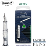 12 Pack Conklin Ink Cartridges - Green By Lanier Pens