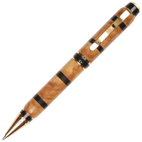 Cigar Twist Pen - Ambonya Burl with Ebony Inlays by Lanier Pens, lanierpens, lanierpens.com, wndpens, WOOD N DREAMS, Pensbylanier