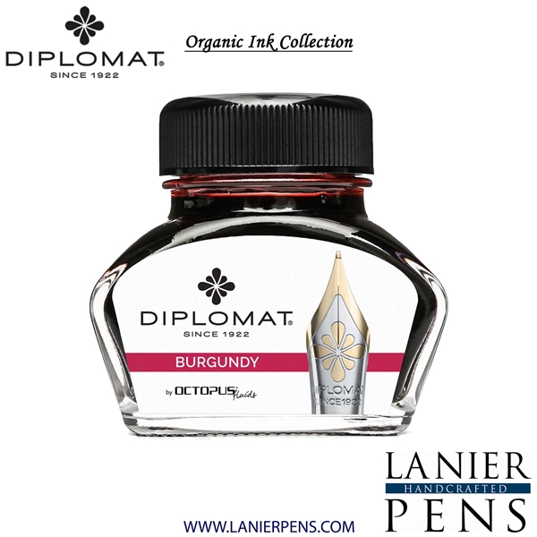 Diplomat Burgundy Ink Bottle, 30ml by Lanier Pens, lanierpens, lanierpens.com, wndpens, WOOD N DREAMS, Pensbylanier