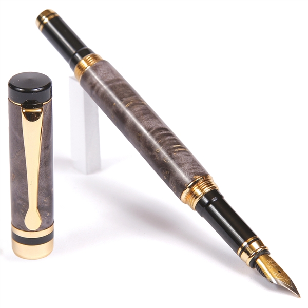 Classic Fountain Pen - Black & Gray Maple Burl by Lanier Pens, lanierpens, lanierpens.com, wndpens, WOOD N DREAMS, Pensbylanier