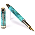 Elite Fountain Pen - Turquoise Box Elder by Lanier Pens, lanierpens, lanierpens.com, wndpens, WOOD N DREAMS, Pensbylanier