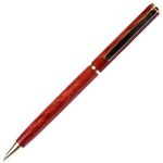 Budget Friendly Rose Wooden Slim Ballpoint Pen with Black Medium Tip Point Refill By Lanier Pens