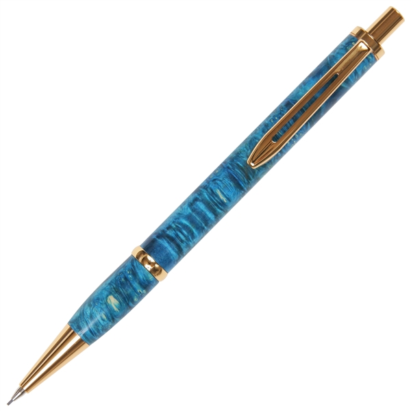 Longwood Pencil - Turquoise Box Elder by Lanier Pens, lanierpens, lanierpens.com, wndpens, WOOD N DREAMS, Pensbylanier