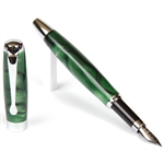 Green & Black Marbleized Gloss Body Fountain Pen by Lanier Pens