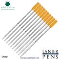 10 Pack - Monteverde Soft Roll Ballpoint C13 Paste Ink Refill Compatible with most Cross Style Ballpoint Pens - Orange (Medium Tip 0.7mm) - Wood N Dreams