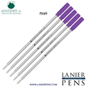 5 Pack - Monteverde Soft Roll Ballpoint C13 Paste Ink Refill Compatible with most Cross Style Ballpoint Pens - Purple (Medium Tip 0.7mm) - Wood N Dreams