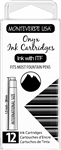 Monteverde G305OX Ink Cartridges Clear Case Gemstone Onyx- Pack of 12