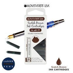 Monteverde G305SB Ink Cartridges Clear Case Gemstone Scotch Brown- Pack of 12