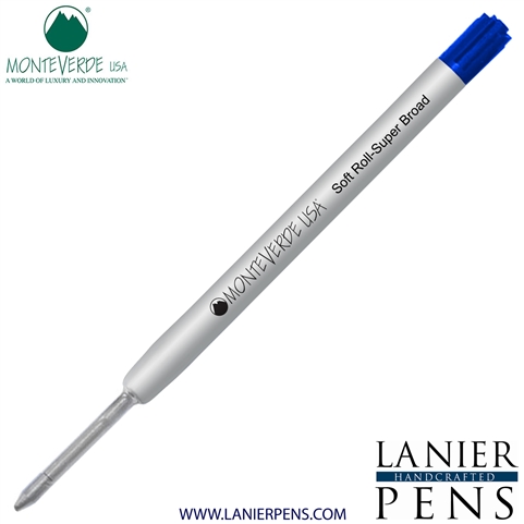 Monteverde Soft Roll Super Broad Ballpoint P15 Paste Ink Refill Compatible with most Parker Style Ballpoint Pens - Blue (Super Broad Tip 1.4mm) - Wood N Dreams