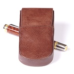 Brown Triple Leather Pen Box Round by Lanier Pens, lanierpens, lanierpens.com, wndpens, WOOD N DREAMS, Pensbylanier