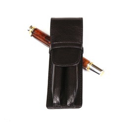 Black Double Leather Pen Holder by Lanier Pens, lanierpens, lanierpens.com, wndpens, WOOD N DREAMS, Pensbylanier