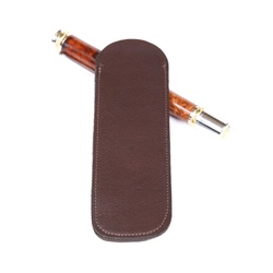 Brown Double Leather Pen Slip by Lanier Pens, lanierpens, lanierpens.com, wndpens, WOOD N DREAMS, Pensbylanier