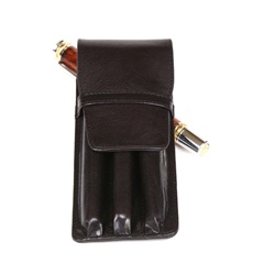 Black Triple Leather Pen Holder by Lanier Pens, lanierpens, lanierpens.com, wndpens, WOOD N DREAMS, Pensbylanier