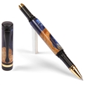 Classic Rollerball Pen - Blue and Silver Burl End Cap by Lanier Pens, lanierpens, lanierpens.com, wndpens, WOOD N DREAMS, Pensbylanier