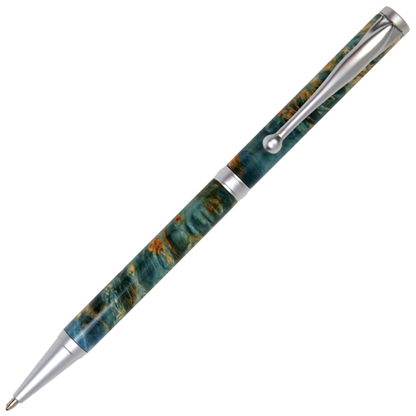 Slimline Twist Pen - Blue Box Elder by Lanier Pens, lanierpens, lanierpens.com, wndpens, WOOD N DREAMS, Pensbylanier