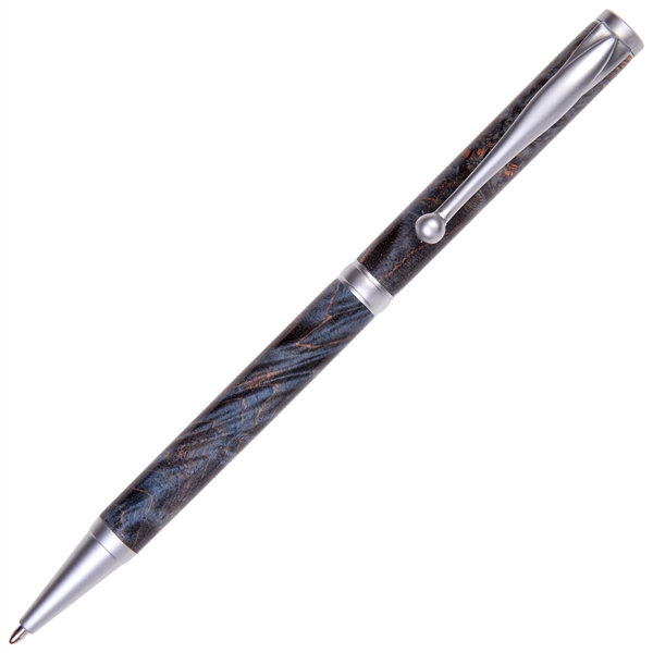 Slimline Twist Pen - Blue Maple Burl by Lanier Pens, lanierpens, lanierpens.com, wndpens, WOOD N DREAMS, Pensbylanier