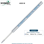 2 Pack - Schmidt 4889 MegaLine Pressurized Refill - Blue Ink (Medium Tip 0.7mm) by Lanier Pens, Wood N Dreams