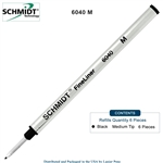 6 Pack - Schmidt 6040 FineLiner Fiber Tip Metal Refill - Black Ink (Medium Tip 1.00mm) by Lanier Pens, Wood N Dreams