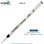 3 Pack - Schmidt 6040 FineLiner Fiber Tip Metal Refill - Blue Ink (Medium Tip 1.00mm) by Lanier Pens, Wood N Dreams