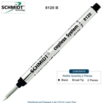 2 Pack - Schmidt 8120 Long Capless Rollerball Refill - Black Ink (Broad Tip 1.00mm) by Lanier Pens, Wood N Dreams