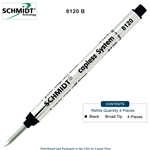 4 Pack - Schmidt 8120 Long Capless Rollerball Refill - Black Ink (Broad Tip 1.00mm) by Lanier Pens, Wood N Dreams