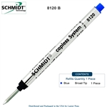 Schmidt 8120 Long Capless Rollerball Refill - Blue Ink (Broad Tip 1.00mm) by Lanier Pens, Wood N Dreams