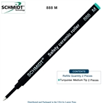 2 Pack - Schmidt 888 Safety Ceramic Rollerball Refill - Turquoise Ink (Medium Tip 0.7mm) by Lanier Pens, Wood N Dreams