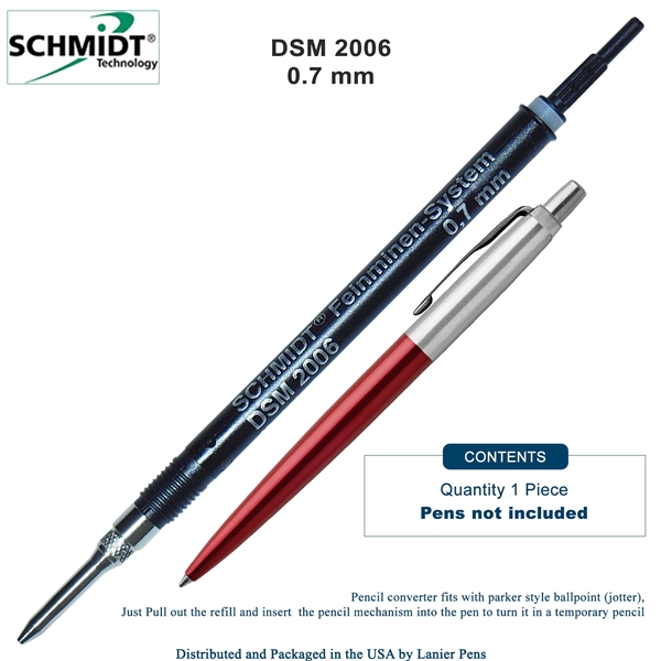 Schmidt DSM 2006 Feinminen-System 0.7mm Lead Refill for Mechanical Pencil Converter by Lanier Pens, Wood N Dreams
