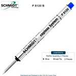 2 Pack - Schmidt P8120 Capless Rollerball Refill - Blue Ink (Broad Tip 1.00mm) by Lanier Pens, Wood N Dreams