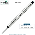 2 Pack - Schmidt P8127 Capless Rollerball Refill - Black Ink (Medium Tip 0.7mm) by Lanier Pens, Wood N Dreams