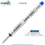 8 Pack - Schmidt P8127 Capless Rollerball Refill - Blue Ink (Medium Tip 0.7mm) by Lanier Pens, Wood N Dreams