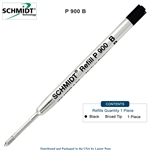 Schmidt P900 Parker Style Ballpoint Pen Refill - Black Ink (Broad Tip 1.0mm) by Lanier Pens, Wood N Dreams