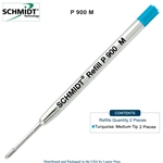 2 Pack - Schmidt P900 Parker Style Ballpoint Pen Refill - Turquoise Ink (Medium Tip 0.7mm) by Lanier Pens, Wood N Dreams