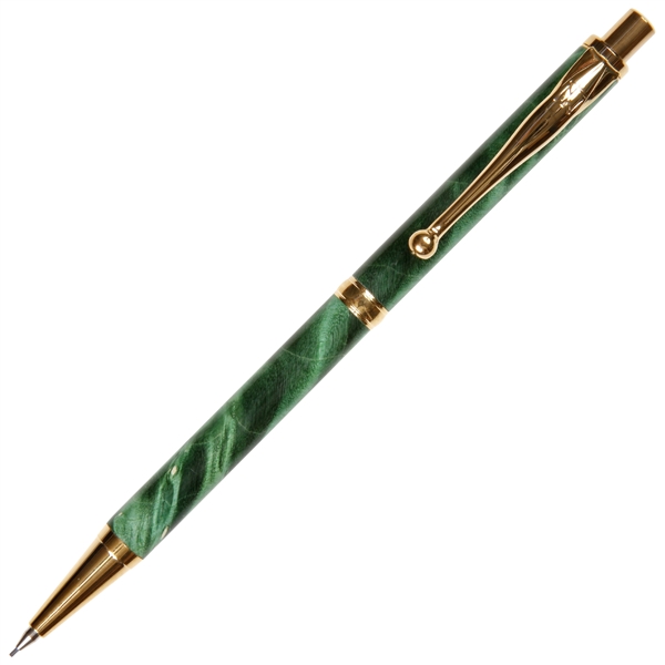 Slimline Pencil - Green Box Elder by Lanier Pens, lanierpens, lanierpens.com, wndpens, WOOD N DREAMS, Pensbylanier