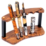 Bocote & Ebony Upright Pen Stand - 5 Pens Round by Lanier Pens, lanierpens, lanierpens.com