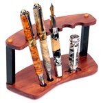 Bubinga & Ebony Upright Pen Stand - 5 Pens Round by Lanier Pens, lanierpens, lanierpens.com