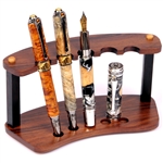 Rosewood & Ebony Upright Pen Stand - 5 Pens Round by Lanier Pens, lanierpens, lanierpens.com